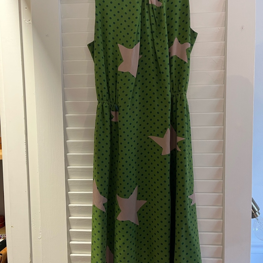 Anthropologie green star dress